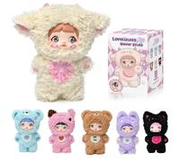 Blind Box Loveliness Never Ends Series Plush - 3 Expressions Adorable Mystery Plush Toys for Collectors - 7.1IN Random Surprise Doll with Unique Designs, 6PCS (No Repeat Doll)