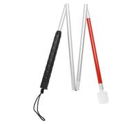 Blind Cane Stick - Mobility Reflective Red-White Foldable Walking Baston para Ciegos, Marshmallow Ball Tip | Folding Replacement/Prop Tool for Visually Impaired Person,43 inch Non-Slip Aluminum Cane
