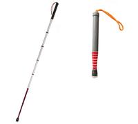 Blind Cane, Telescopic Blind Cane Titanium Alloy 8 Sections Reflective Roller Head Multiple Sizes(128cm(50in))