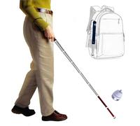 Blind Cane, Titanium Retractable Blind Cane Reflective Roller Head 118-150cm With Optional Tips(B,150cm/59in)