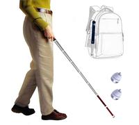 Blind Cane, Titanium Retractable Blind Cane Reflective Roller Head 118-150cm With Optional Tips(C,128cm/50in)