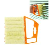 Blind Cleaner, Blind Duster Venetian Blind Cleaner Tool with 7 Roller System Deep Cleaning for Vertical Windows Blind Cleaners for Wooden Blinds Plastic Blinds and Air Conditioner (yellow)