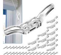 Blind Cord Cleats Clear Plastic 12 Piece Set with Screws for Cord Control on Roller Roman and Top Down Bottom Up Shades (Double hole)