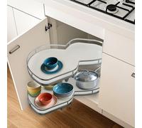 Blind Corner Cabinet Pull out Organizer 2-Tier Slide out kitchen Organizers Cabinet Blind Corner Pullout Organizer Cabinet Lazy Susan Organizer for Cabinet 36inch (Left Open)