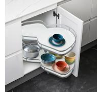 Blind Corner Cabinet Pull out Organizer 2-Tier Slide out kitchen Organizers Cabinet Blind Corner Pullout Organizer Cabinet Lazy Susan Organizer for Cabinet 36inch (Rigth Open)