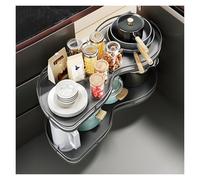 Blind Corner Cabinet Pull Out Organizer, Corner Cabinet Lazy Susan With Height Adjustable Swing Tray For Kitchen Cabinet Blind Shelf, Pull To The Left(800)