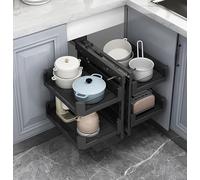 Blind Corner Cabinet Pull-Out Organizer, Large Capacity Extendable Storage Rack for Kitchen Organization