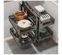 Blind Corner Pull Out Kitchen Storage with 4 Baskets Soft Close Design Left/Right Open Slide Out Cabinet Solution for Home & Kitchen Space Saving