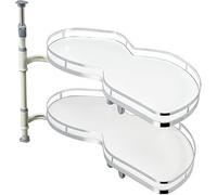 Blind Corner Pullout Organizer - 2-Tier Swing Tray for 30inch/750mm Cabinets, Left-Handed Open, Soft Close Storage Baskets