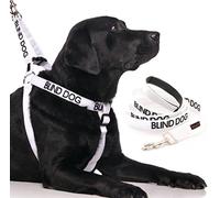 BLIND DOG (Dog Has Limited/No Sight) White Colour Coded Non-Pull Dog Harness and 60cm 1.2m 1.8m Luxury Neoprene Padded Handle Lead Sets PREVENTS Accidents By Warning Others Of Your Dog In Advance (Harness & 1.8m)