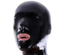 Blind Eye Full Face Rubber Mask Exposed Mouth Unisex For Night Club Halloween Party Costume Sensory Deprivation Fetish(Size:M)