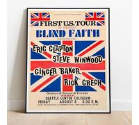 Blind Faith Eric Clapton Steve Winwood Ginger Baker 1969 Live Concert Venue Promo Poster : A Huge 30"x24" Poster Print Vintage Retro Reproduction : BRING YOUR WALLS TO LIFE !