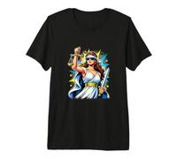 Blind Lady Justice Pop Art Lawyer Law Student Premium T-Shirt