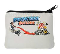 Blind Man Walking Toward Dangerous Target Neoprene Coin Purse Pouch 10x11cm White