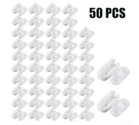 Blind Pull Cord Connector Clips for Roller Vertical Roman Curtains, 10-Piece Plastic Chain Joiner Fittings, 6x4.5mm, White(50pcs)