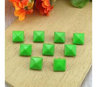 Blind riveds, 100pcs 9mm Punk Pyramid DIY Metal Square Rivet Studs and Spikes for Clothing Shoes Bags Accessories (Color : Fluorescent Green)