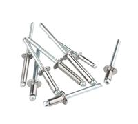 Blind Rivet， Aluminium Dome Head Pop Blind Rivets Steel Shank M2.4 to M4.8 6mm to 25mm Pack of 30-50 Pcs(8mm,M4.8 (30pcs))