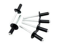 Blind Rivets Aluminium Steel Large Flange Head Black Blind Rivet 3.2mm 4 5 6.4mm Cap Open End Aluminum Pull Split(20Pcs (M4mm),35mm)