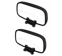 Blind Spot Mirror 2-Pack 360° Wide Angle View | ABS and glass build, anti-fog coating, wear-resistant lens, black finish, long for service life