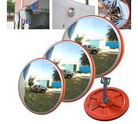 Blind Spot Mirror, Indoor Convex Mirror 45cm 18 inches Unbreakable Indoor Convex Mirror Orange for Blind Spot Security Surveillance, Convex Outdoor Driveway Exit Road Safety Traffic Mirrors 130°