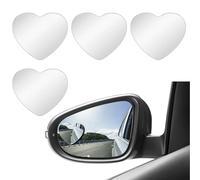 Blind Spot Mirrors, 2 Pairs Heart Shaped Frameless Car Side Mirror Blindspot, Wide Angle Convex Rearview Mirror for Enhanced Safety, Universal Fit for Cars, SUVs, Trucks