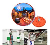 Blind Spot Mirrors Convex Road Safety Mirror Traffic Driveway Mirror 130° Wide View Angle 12inch/30cm Diameter Security Unbreakable Convex Blindspot with Wall Bracket, for Garage Parking Street Corner