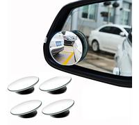 Blind Spot Mirrors, Round Frameless 360° Rotate Sway Adjustable and Waterproof, HD Glass Convex Mirror Maximize RearView, Universal for Car SUV Trucks Traffic Safety - 4 Pack