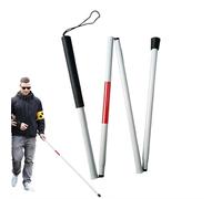 Blind Stick 48.8in, Aluminium Alloy Folding Walking Sticks for Women & Men, Foldable Blind Cane,Reflective Collapsible Cane with Non-Slip Handle and Wear Resistant Foot Pad
