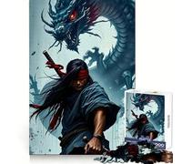 Blind Swordsman And Dragon Jigsaw Puzzle for Adults 1000 Pieces Thinking Skill Pleasant Downtime Neat Edges Chic Xmas Gift (50x75cm)