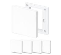 Blind Wall Plate, Pack of 4 Blank Cover Flush-Mounted 8.6 x 8.6 cm, Plastic Screwless Blank Single Gang Socket Cover White for Unused Sockets or Switches