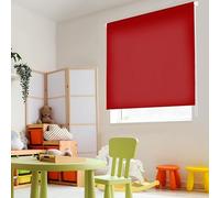 Blindecor Ara - Plain translucent roller blind, burgundy red, 140x175 cm (width x height)