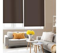 Blindecor Ara - Plain translucent roller blind, dark brown, 100x250 cm (width x height)