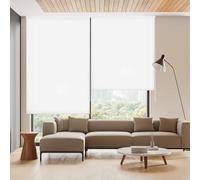 Blindecor Ara - Plain translucent roller blind, Off-white, 100x250 cm (width x height)