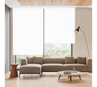 Blindecor Ara - Smooth Translucent Roller Blind, Optical White, 130 x 175 (W x H)