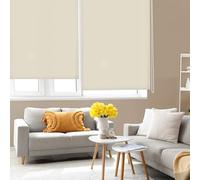 Blindecor Ara Translucent Roller Blind - Light Brown, 90 x 175 cm (W x H), Fabric Size 87 x 170 cm, Blinds for Windows