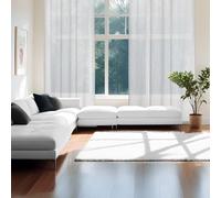 Blindecor | Crepe Semi-Translucent Curtain | Easy Installation with Elegant Eyelets | Measures 140 x 260 cm | Modern Curtain for Living Room and Bedroom | Sumire Ring Model | Silver Colour
