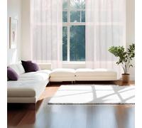 Blindecor | Crepe Semi-Translucent Curtain | Easy Installation with Elegant Ties | Measures 140 x 260 cm | Modern Curtain for Living Room and Bedroom | Sumire Style Ties | Pink