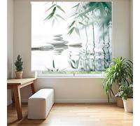 Blindecor Digital | Translucent Printed Roller Blind | Zen Family| Model Z-BAMBOOWATER | 170 x 180 cm (W x H) Fabric Size 166 x 175 cm | Window Blinds