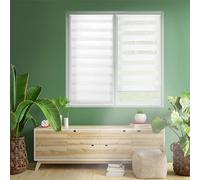Blindecor - Indus "NO TOOLS REQUIRED". Double layered roller blind, Night and Day. Off-white. 130x180 cm (width x length)