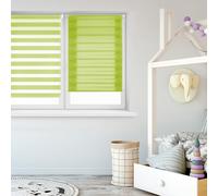 Blindecor - Indus "NO TOOLS REQUIRED". Double layered roller blind, Night and Day. Pistachio. 120x180 cm (width x length)