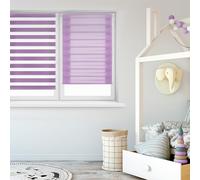 Blindecor - Indus "NO TOOLS REQUIRED". Double layered roller blind, Night and Day. Purple. 82x180 cm (width x length)