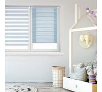 Blindecor - Indus "NO TOOLS REQUIRED". Double layered roller blind, Night and Day. Sky Blue. 52x180 cm (width x length)