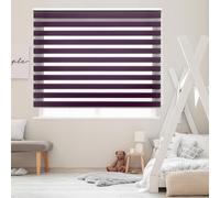 Blindecor LIRA Double Layer Roller Blind, Night and Day, Violet, 80 x 180 cm, Width x Length