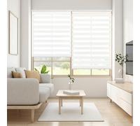 Blindecor - Lira. DoubleLayered Roller Blind, Night and Day, Off- white, 120x250 cm
