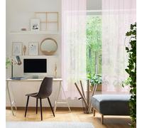 Blindecor | Semi-Translucent Net Curtain | Easy Installation with Elegant Ties | Measures 140 x 260 cm | Modern Curtain for Living Room and Bedroom | Lotus Model | Pink