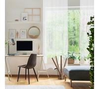 Blindecor Semi-Translucent Net Curtain | Easy Installation with Metal Eyelets | Measures 140 x 260 cm | Modern Curtain for Living Room and Bedroom | Lotus Model | White
