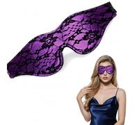Blindfold for Adults Couples, Floral Lace Eye Mask, Soft Comfortable Sleeping Meditation Eyeshade, Valentine's Day Gift for Girlfriend Wife (Purple)