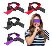 Blindfold for Couples, Silk Sleep Mask for Adults, 4 Pack Red Black Purple Pink, Soft Satin Eye Mask for Sleeping, Travel, Office, Meditation, Valentine's Gift