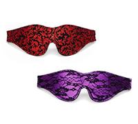 Blindfold,Lace Eye Mask,2 Pcs Sexy for Women Lace Eyes Cover, Eye mask for Sleeping Games Satin Silk, SM Shading Eyemask,Sexy Venetian Carnival Masks,for Valentine's Day Gift（Red+Purple）