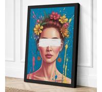 Blindfolded Vision Canvas Wall Art Print 18x12 Inch